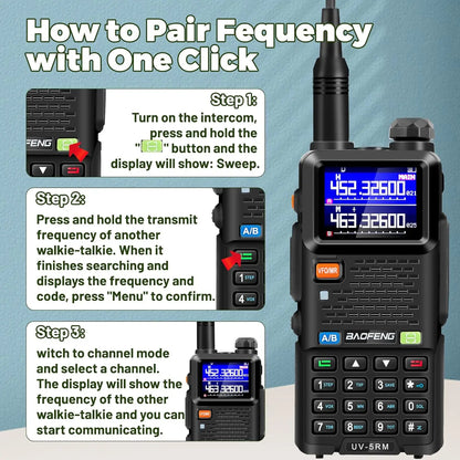BAOFENG 5RM 10W Multi-Band Radio Ham Radio Long Rang UV-5RM Handheld Radio for Walkie Talkie Portable Two-Way Radio Air-Band
