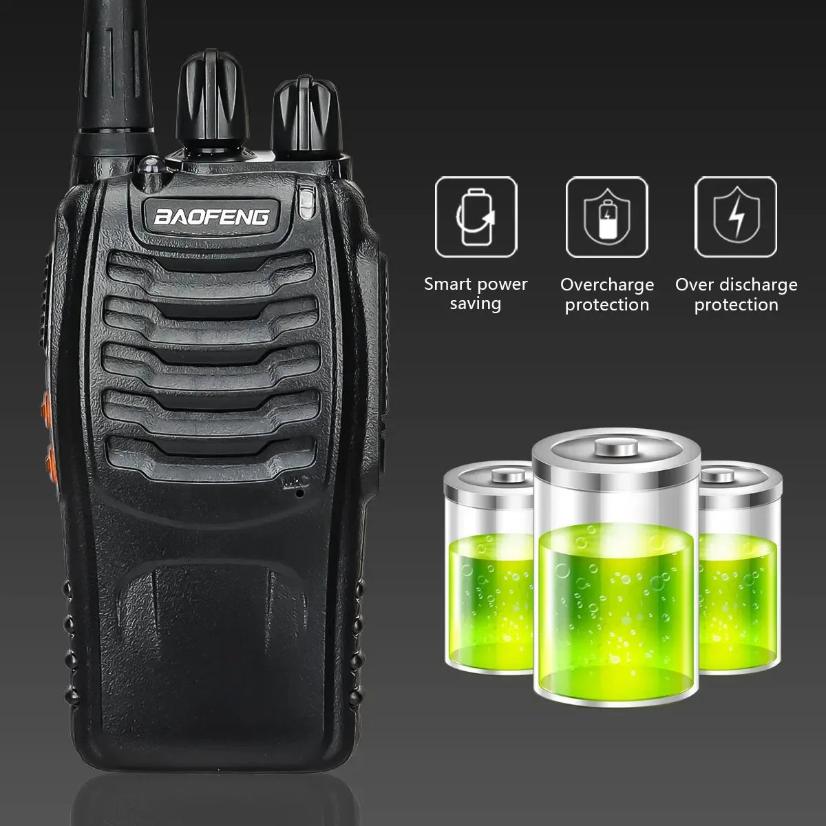 5W Baofeng BF-888S Walkie Talkie USB Plug Dual Band Portable Two Way Radio Long Range Standby UHF:400-470MHz 16CH 1Pc/2Pcs