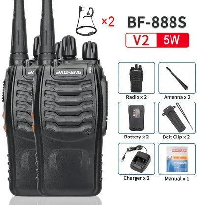5W Baofeng BF-888S Walkie Talkie USB Plug Dual Band Portable Two Way Radio Long Range Standby UHF:400-470MHz 16CH 1Pc/2Pcs