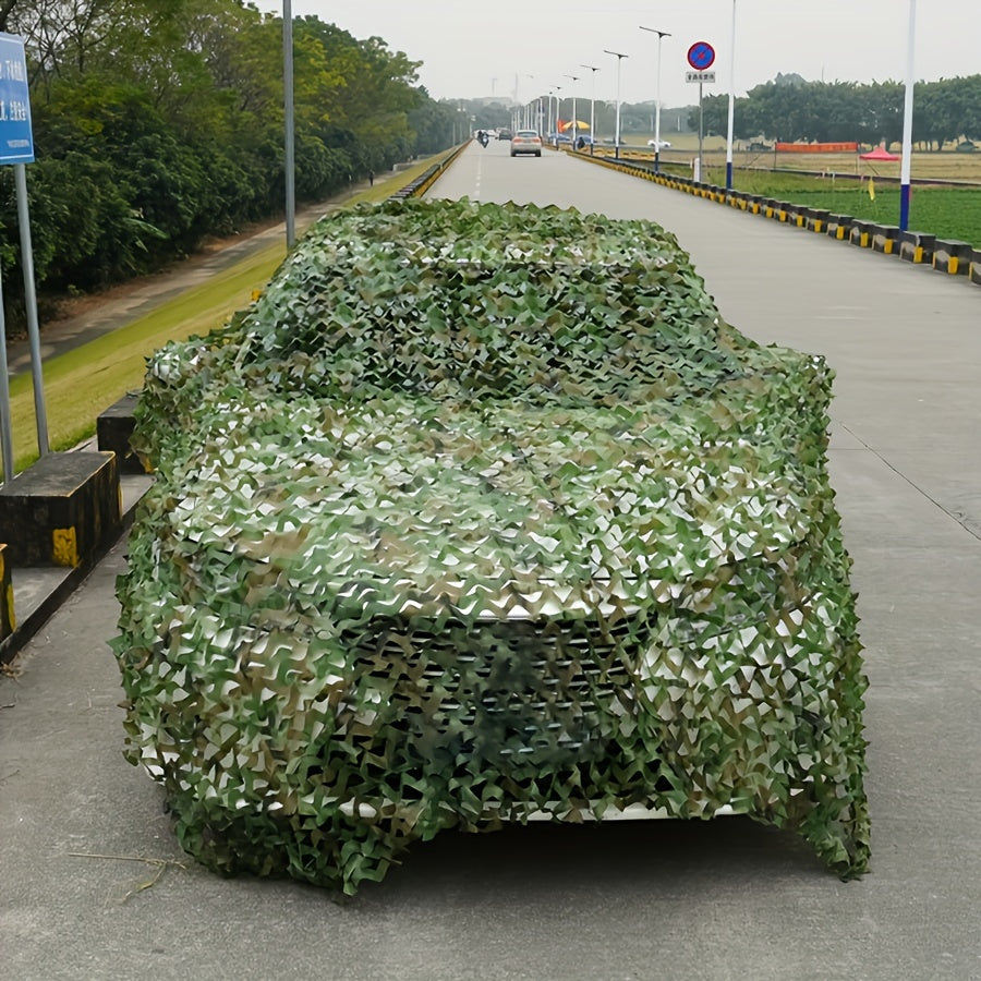 Single Pack Senmortar Camouflage Net, Cut-to-Size Military Woodland Hunting Mesh in Grass Green, Made of Durable Polyester Fiber for Blind, Sunshade, Shooting, Theme Party Decoration