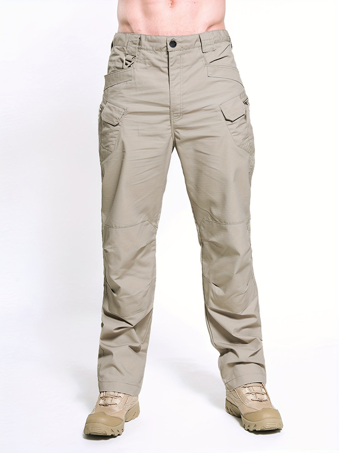 Multi Pocket Men's Tactical Pants, Loose Casual Outdoor Military Pants, Mens Pants For Hiking