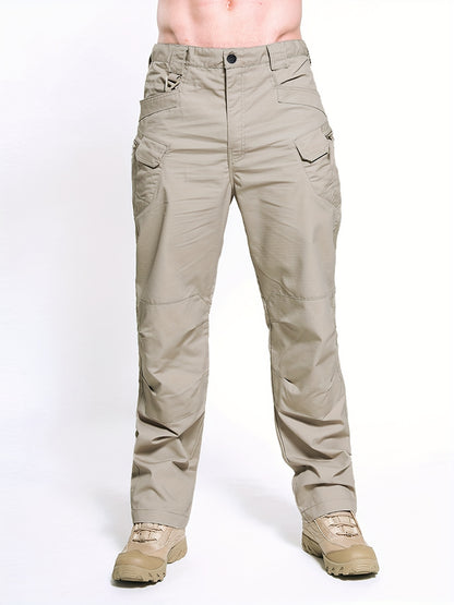 Multi Pocket Men's Tactical Pants, Loose Casual Outdoor Military Pants, Mens Pants For Hiking