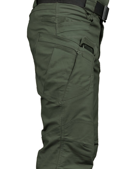 Multi Pocket Men's Tactical Pants, Loose Casual Outdoor Military Pants, Mens Pants For Hiking