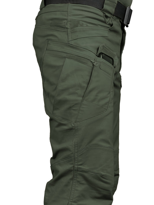 Multi Pocket Men's Tactical Pants, Loose Casual Outdoor Military Pants, Mens Pants For Hiking