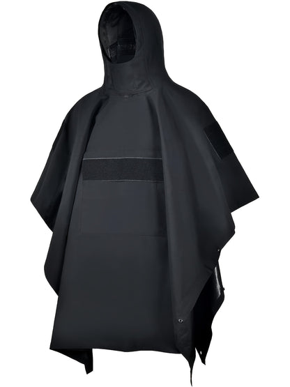 Military Style Tactical Poncho, Soft Shell Poncho Multipurpose Waterproof Military Tent Rain Poncho for Camping Outdoor Hunting Hiking