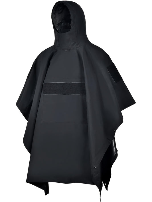 Military Style Tactical Poncho, Soft Shell Poncho Multipurpose Waterproof Military Tent Rain Poncho for Camping Outdoor Hunting Hiking