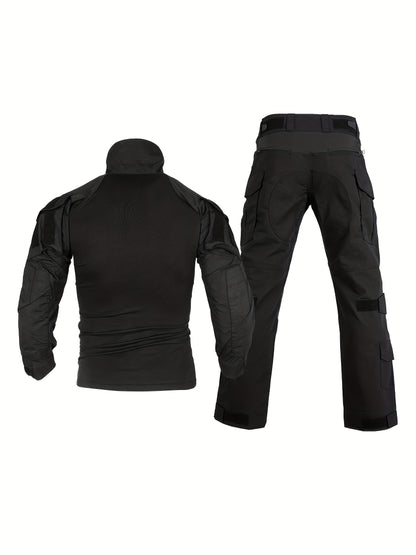 G3 Tactical Camo Suit with Knee Pads - Durable Polyester, Machine Washable, Ideal for Training, CS Airsoft & Hunting