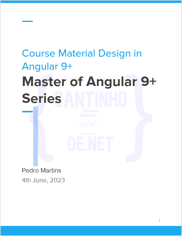 Course Material Design in Angular 9+ - Cantinhode.net