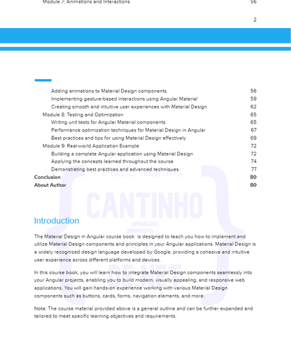Course Material Design in Angular 9+ - Cantinhode.net