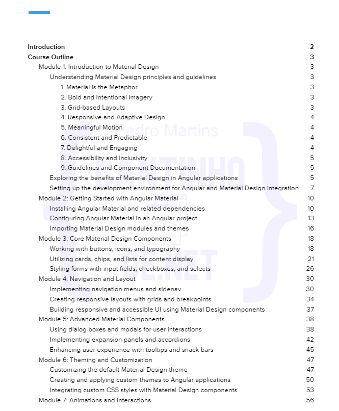 Course Material Design in Angular 9+ - Cantinhode.net